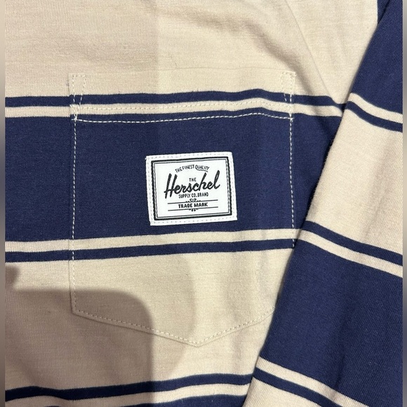 Herschel striped blue and cream T shirt - Picture 5 of 8